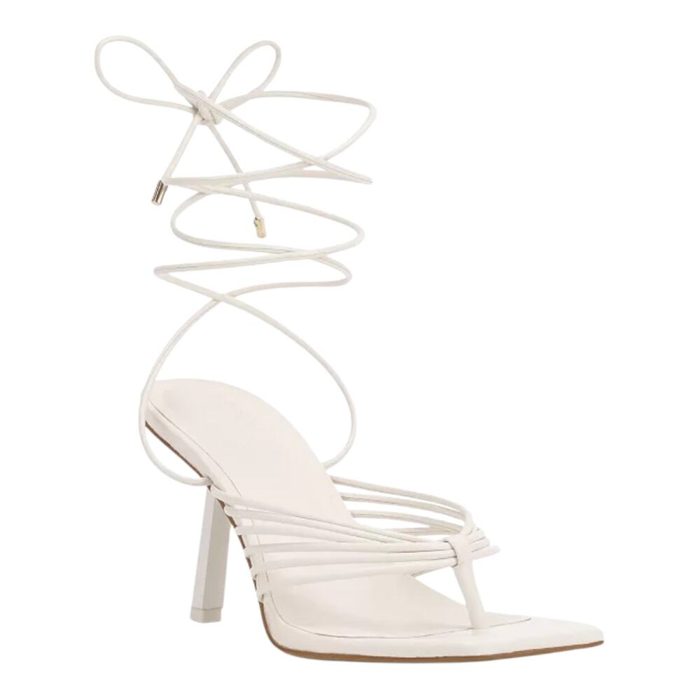 INC Women's Sahla Ankle Tie Thong Sandals White Size 6